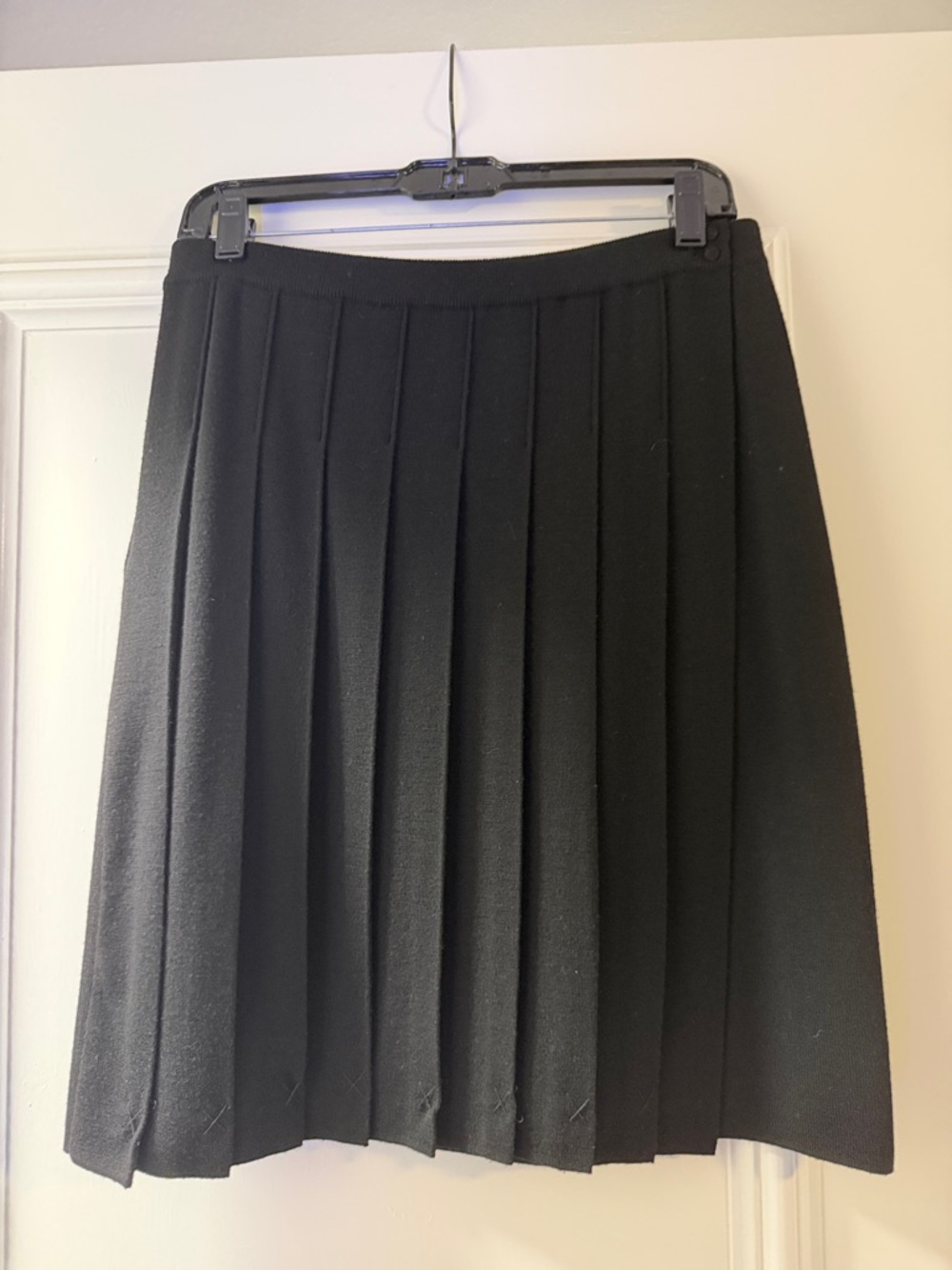 Theory Black Pleated A-Line Skirt